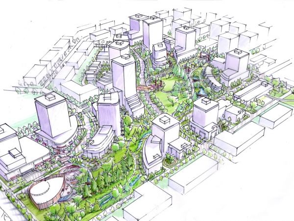 Rendering of the Heather Lands redevelopment