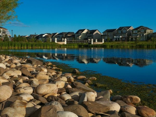 Waterfront and houses