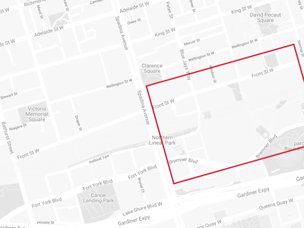 Map of the Toronto Stadium Lands
