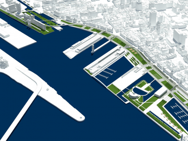 A rendering of the upcoming revitalization of the Old Port of Montreal